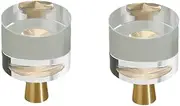 Cabinet Drawer Pulls 2 Pcs Single Hole Brass Base Wardrobe Door Cabinet Drawer Cabinet Crystal Handle 2.45Cm Cylindrical Transparent