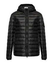 Stone Island Logo Patch Zip-Up Puffer Jacket S,XL black