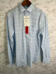 Calvin Klein Men’s Dress Shirt sz M Stretch Wrinkle Free NEW #G326