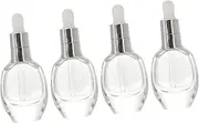 Healeved 4pcs Refillable Essential Oil Bottles with Silver Droppers Glass Storage Bottles for Travel DIY Liquid for Essential Oils Lotions