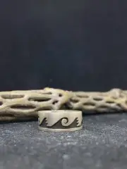 Native American Navajo plain sterling silver mens band ring size 14