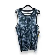NEW AND1 MENS LARGE ATHLETIC TANK GREY SWIRL STRETCH CASUAL ACTICEWEAR