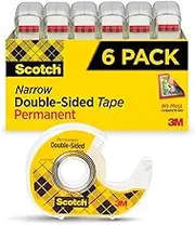 Scotch Double Sided Tape, 1/2 x 500 Inches, 6 Dispensers/Pack (6137H-2PC-MP)