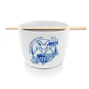 North Melbourne Kangaroos AFL Ceramic Noodle Bowl With Chopsticks