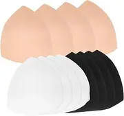 [CLISPEED] 6 Pairs Removable Pads Inserts for Women Soft Spongy Cup Inserts White Black and Skin Color for Swimwear Sports Bras and Yoga Tops