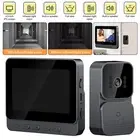 Wireless Video Doorbell Security Camera Ring Door Bell w/ 4.3" Screen Intercom