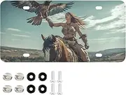 AIXIWAWA License Plate Tribal Woman Bird Print for Automobile Front Rear 12x6 in Standard Aluminum Alloy Metal Car Tags Decorative Plates