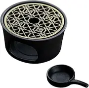 Ceramic Teapot Warmer Boiling Tea Household Traditional with Tealight Holder Black