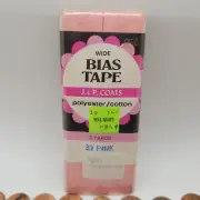 Wrights Bias Tape Wide Single Fold 3 Yd PINK New