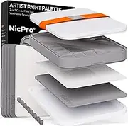 Nicpro Stay Wet Palette for Painting Miniature, Acrylic Paint Palette Tray with Lid, 100PCS Wet Pallet Paper, 4PCS Sponge, Brush Holder Paint Mixing Saver Palette for Miniature Model Paint