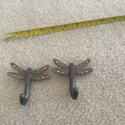 Two Oil Rubbed Bronze / Hint of Copper Dragonfly Hooks ! New Without Packaing!