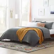 Linenspa Microfiber Duvet Cover 3 Piece Set Gray King