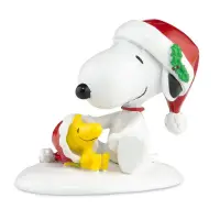 在飛比找momo購物網優惠-【Enesco】精品家飾 SNOOPY 史努比與胡士托聖誕帽