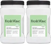 Fresh Wave Odor Removing Gel Refill, 63 oz. | Pack of 2 | Safer Odor Absorbers for Home | Natural Plant-Based Odor Eliminator | Every 15 oz. lasts 30-60 Days | For Cooking, Trash & Pets