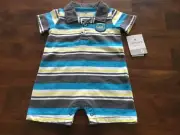 Carter’s boys 6 month striped romper NWT
