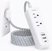 USB-C Travel Power Strip – 2 Outlets, 3 USB, Cruise-Approved