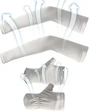 [Generic] Sun Block Fingerless Arm Sleeves,Women's Outdoor Fishing Driving Gloves | UV Protection Fast Drying Split Design Ice Silk Half-finger Long Gloves For Outdoor Sports
