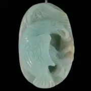 BG10102# Hand Carved Unique Eagle Amazonite Pendant Bead Gemstone