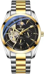 [DAXIAOYU] Skeleton Design Men's Automatic Mechanical Watches Luxury Steel Band Luminous Waterproof Top Mechanical Watch for Men