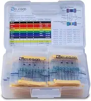 ELEGOO 17 Values 1% Resistor Kit Assortment, 0 Ohm-1M Ohm (Pack of 525)