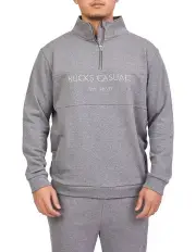 [Bucks Casual] Todd Half Zip In Grey Melange