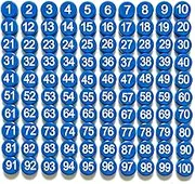 Magrooyar 1-100 Magnetic Numbers, Magnets with Number for Dry Erase Boards, Round Number Refrigerator Magnets for Whiteboard in Home and Office (0.8"" Diameter, Blue)
