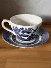 **SALE** Churchill Blue Willow Teacup & Saucer Duo Oriental Design - England