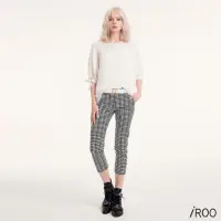 在飛比找momo購物網優惠-【iROO】格紋修身長褲