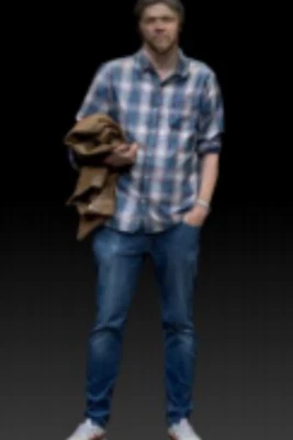 Diorama Scene Prop Resin 1/64 Boy in plaid shirt Miniature Figure Painted Toys