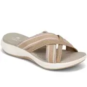NWT Clarks Women's Cloudsteppers Mira Isle Sandals - Sand Combo, Size 6.5
