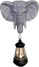 Solar Powered Lantern - Elephant Solar Lanterns Garden Decor,Resin Lamp Decorative Lights, Ambient Lighting Cute Decor, Outside Decorations for Patio Pathway Lawn Front Door