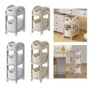 Rolling Cart with Wheels Kitchen Storage Rack for Bathroom Living Room