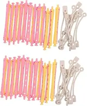 BESTYASH 24pcs Hair Curlers: Hairdressing Tools DIY Plastic Perm Rods Flexible Hair Rollers - for Women Curling Styling and Salon Use