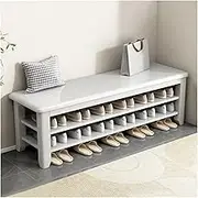 Adjustable 3 Tier Wooden Shoe Rack Organizer Bench White Entrance Shoe Storage Shelf Hallway Solid Wood Shoe Stand