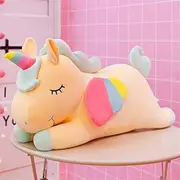 BLARYETI Yellow Unicorn Stuffed Animal Soft Plush Pillow Unicorn Plush Animal Toy Pillow Doll, 11.8 Inches