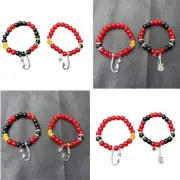 2Pcs Stackable Bracelet Set Beaded Elastic Bangles Matching Wristband