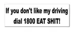 funny car sticker bad driving eat shit