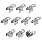 600Pcs Fold Over Cord Ends, 3.5x9mm Crimp Cap Clasp for DIY, Metallic Black