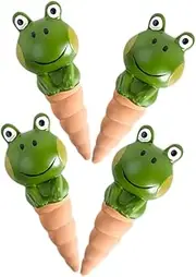 4Pcs Automatic Watering Globes for Indoor Plants Adorable Frog Shaped Plant Watering Stakes and Home Gardening