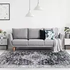 Deal Extra Large Rug Charcoal Grey Beautiful Allover Lounges Carpet Washable