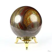 2.0" Colorful Tiger Iron Eye Hand Carved Crystal Ball/Sphere, Crystal Healing