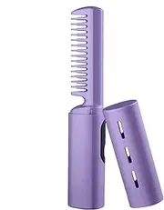 Electric Hot Comb - Rechargeable Portable Hot Comb, Hot Comb Straightener with 3 Temps | Straightening Comb, Cordless Flat Iron Hair Straightener, Curling Wand, Hot Brush for Instant Smooth Hair