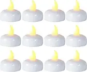 Flameless Floating Candles - Small Floating Candles LED Lights | 12 Pieces Waterproof Tea Lights Home Decor for Wedding Halloween Christmas Supplies