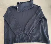 NWT Vince Black MEDIUM Sweater Yak Wool Oversized Pullover Funnel Neck $395 Orig