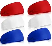 [Lyaciomn] Kids Sports Headbands Pack of 6, Elastic Athletic Sweatbands for Football and Active Play