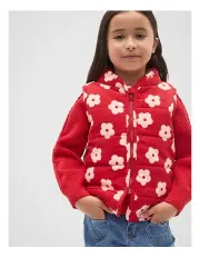 [Seed Heritage] Flower Cord Vest in Chilli Red