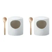 2x Maxwell & Williams Epicurious 12cm Porcelain Salt Pig Tableware w/Spoon White