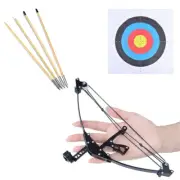 9.5" Mini Compound Recurve Bow Arrow Set Shooting Target Archery Toy Gift Pulley