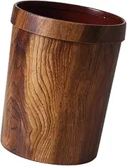 Hotel Kitchen Waste Bins Decorative Round Trash Can Plastic Wood Small Wastebasket Garbage Container Bin Trash Can Pail for Bathroom Kitchen Garbage Containers Indoor Bathroom Waste Basket
