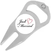 Just Married Golf Ball Marker Divot Repair Tool Bottle Opener